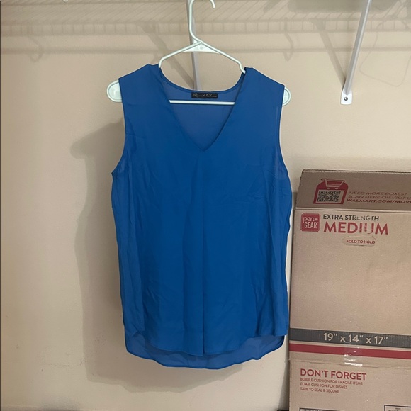 Rose & Olive Tops - Rose & Olive Vibrant Blue V-Neck Blouse